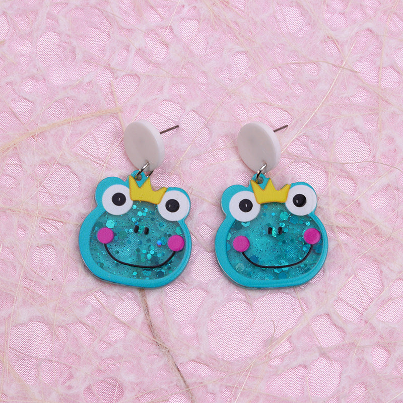 Wholesale Love Big Flowers Acrylic Earrings